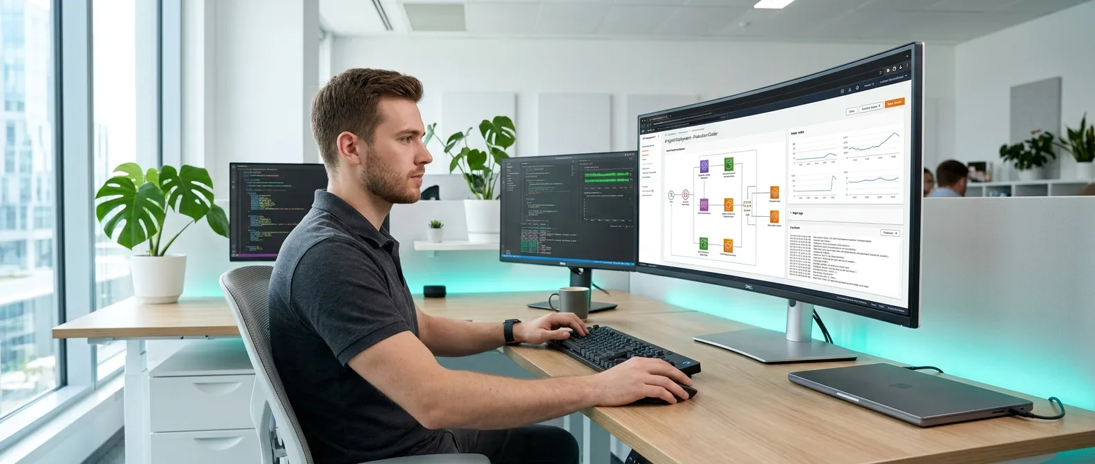 professional configuring an ai agent on a cloud platform