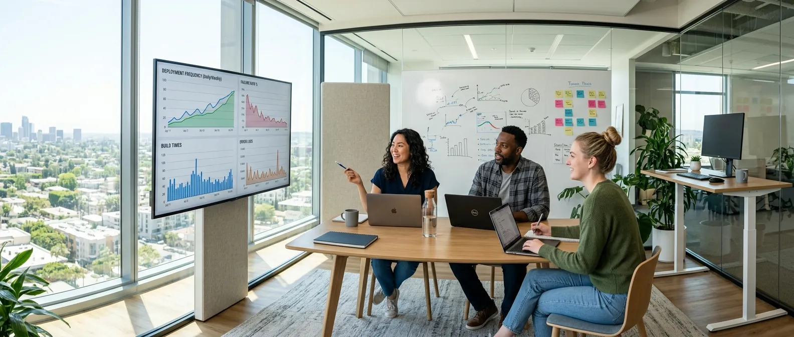 devops team collaborating on deployment automation