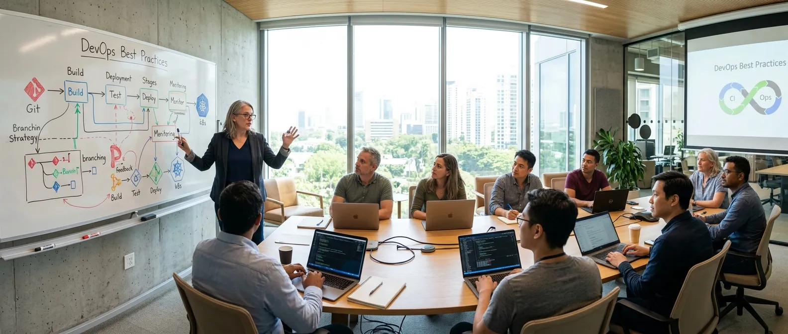 tech team discussing devops best practices