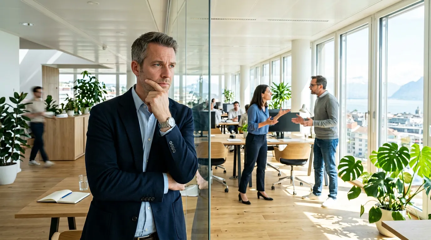 manager hésitant face à un conflit en équipe