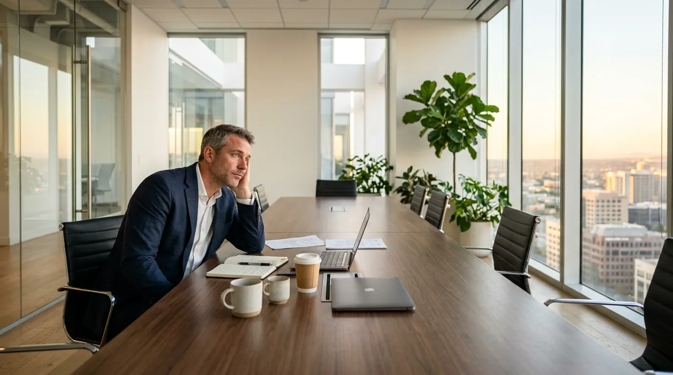 employé fatigué après une journée de réunions inefficaces