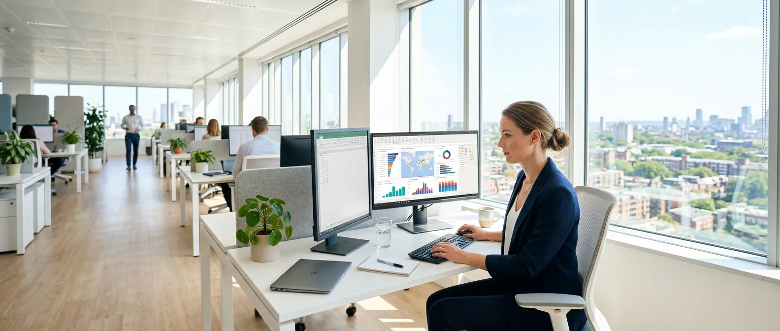 analyste de donnees travaillant sur power bi