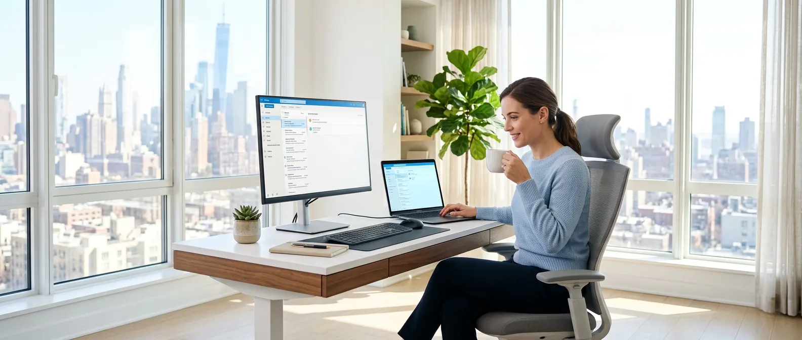 professional using copilot in outlook to summarize an email thread