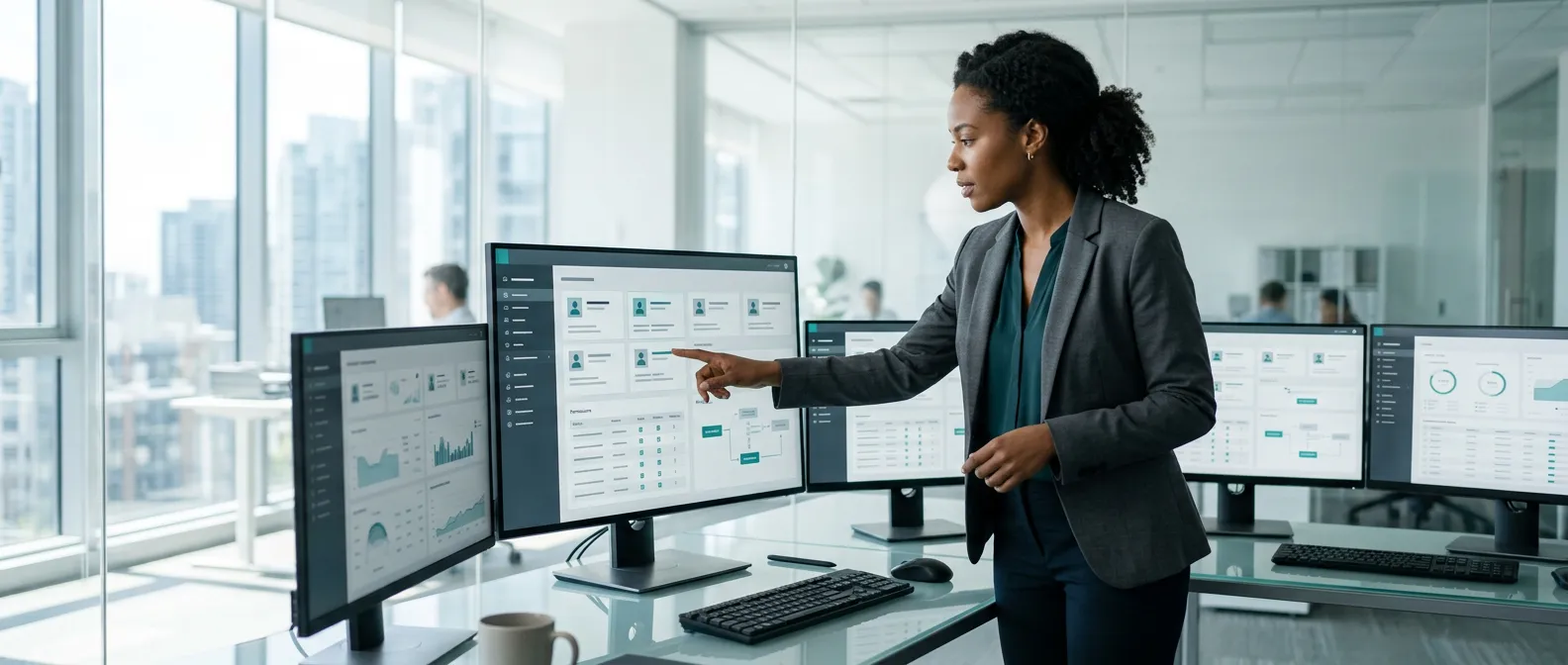 administrateur it gerant les identites microsoft entra id sur un tableau de bord