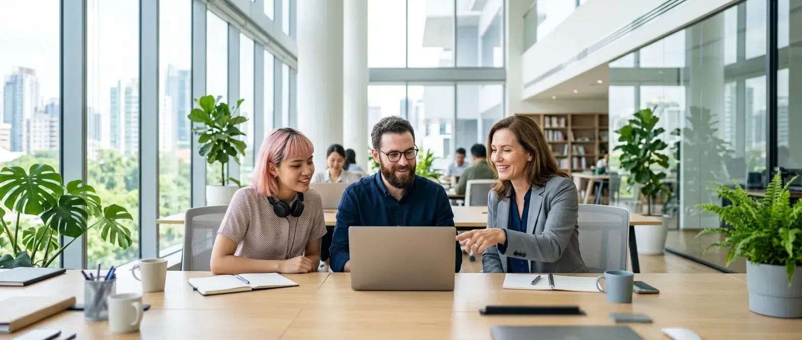 développeurs et responsable métier testant un nouveau portail client