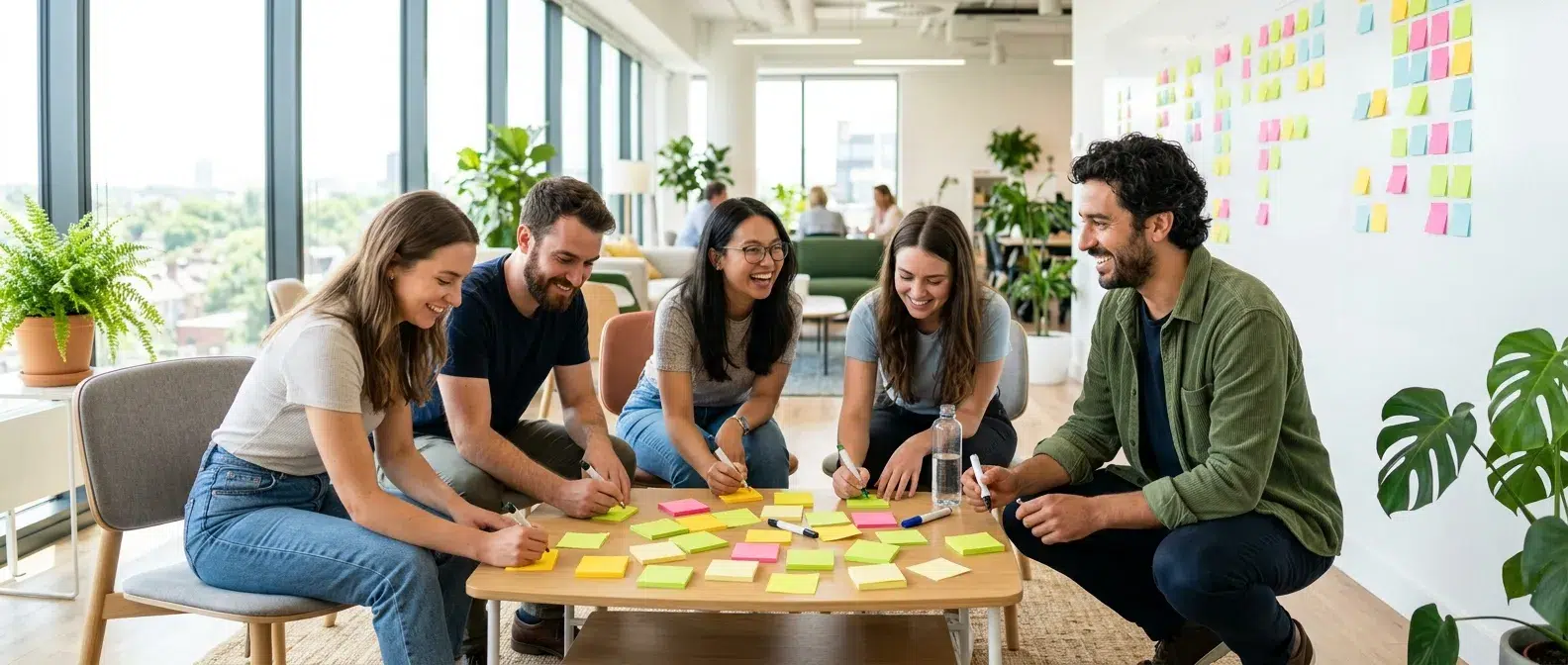 Scrum Master accompagnant une équipe pendant une rétrospective